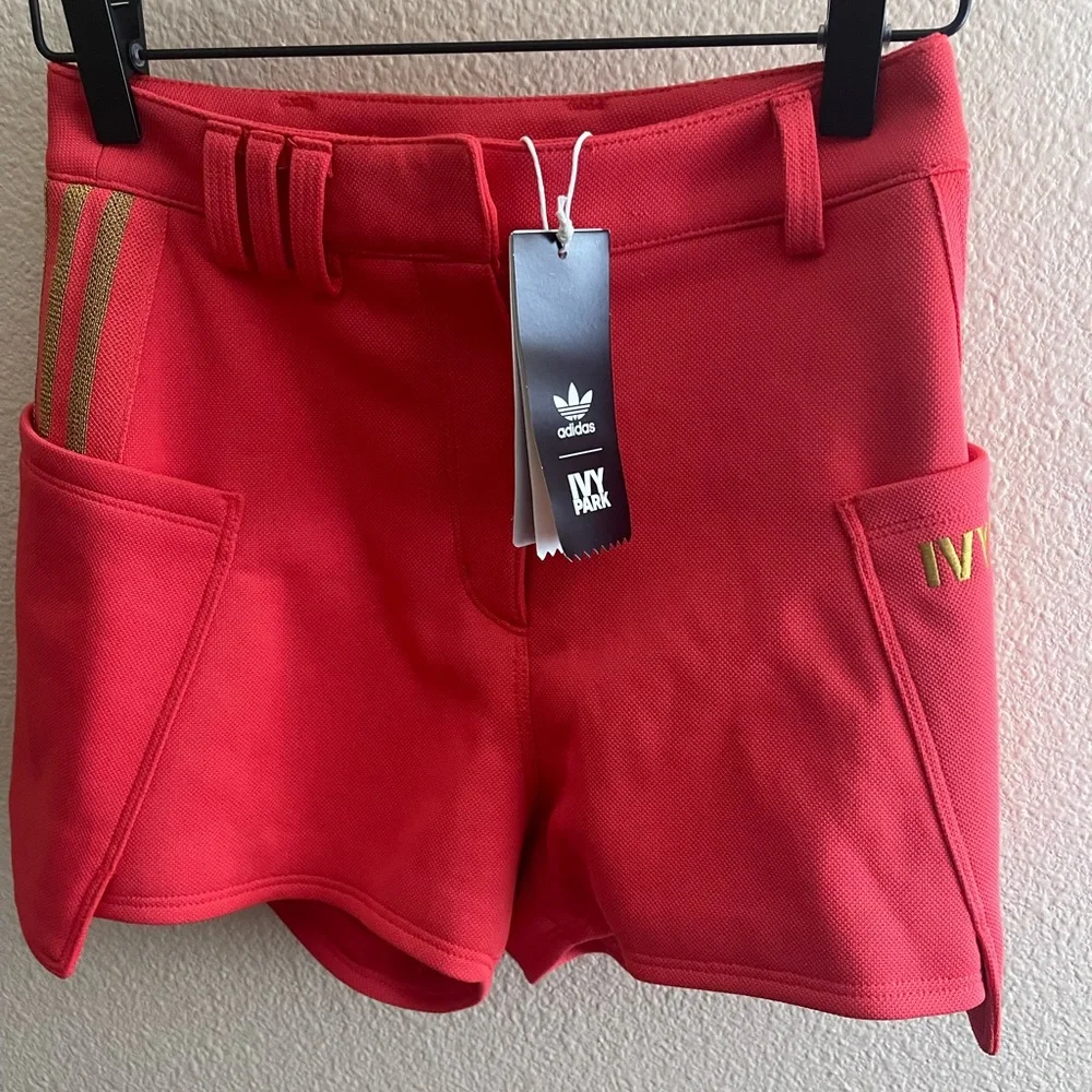 36) NWT adidas X Ivy park orange suit shorts size XS - Picture 2 of 5